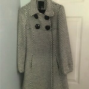 Women's Black and White Polka Dot Coat